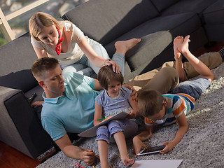 Image showing young happy couple spending time with kids