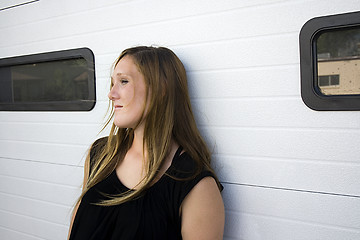 Image showing Urban Girl in a Black Dress