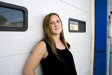 Image showing Urban Girl in a Black Dress