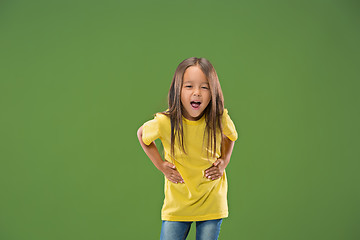 Image showing The happy teen girl standing and smiling