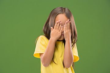 Image showing Portrait of the scared girl