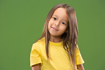 Image showing The happy teen girl standing and smiling