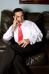 Image showing Businessman on the Couch