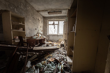 Image showing Abandoned and messy room in post office