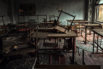 Image showing Abandoned Classroom in evacuated school