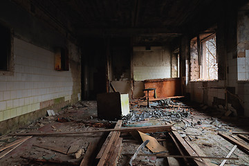 Image showing Abandoned and messy room in ghost town