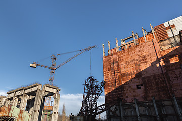 Image showing Abandoned construction site angle shot