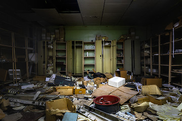 Image showing Messy room in abandoned building with lot of junk