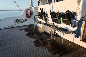 Image showing Diving Cylinders on the boat