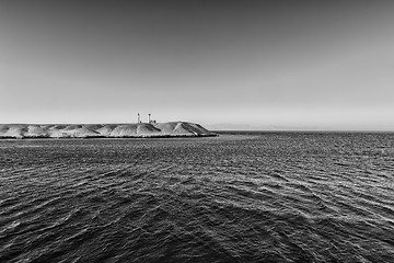 Image showing Land over the horizon with mountains