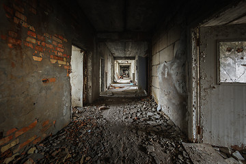 Image showing Abandoned corridor in Pripyat Hospital, Chernobyl Exclusion Zone 2019