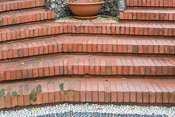 Image showing Bricks Stairs Pot