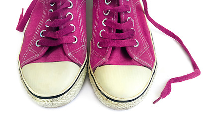 Image showing Old lilac sneakers