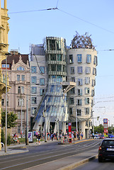 Image showing View on the Dancing House (Ginger and Fred) in Prague