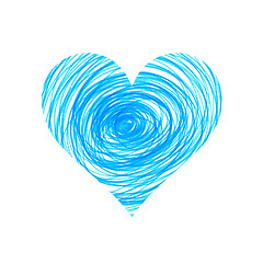 Image showing Abstract blue heart on white background