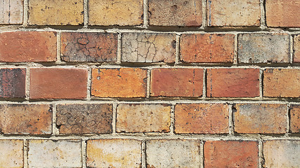 Image showing Old vintage brick wall texture