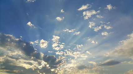 Image showing Sky with clouds and morning sunlight