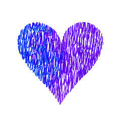 Image showing Abstract bright colorful heart on white