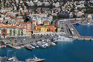 Image showing Beautiful view above Port of Nice on French Riviera, France