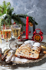Image showing Traditional Christmas Stollen.