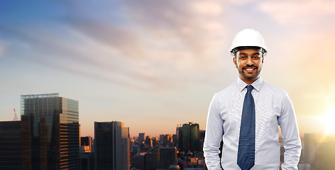 Image showing indian architect or businessman in helmet in tokyo