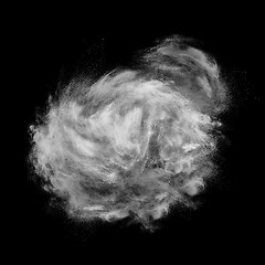 Image showing White abstract round powder explosion.