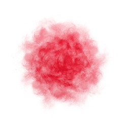 Image showing Abstract round cloud of red powder.