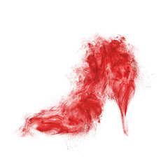 Image showing Powder explosion in the shape of shoe.