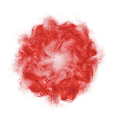 Image showing Red powdered explosion as a round frame.