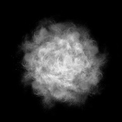 Image showing White abstract round powder cloud.