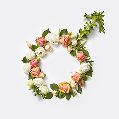 Image showing Male sign made from flowers.