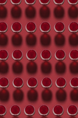 Image showing Red wine glasses pattern with hard dark shadows.