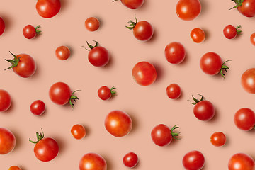 Image showing Juicy fresh organic tomatoes pattern with soft shadows.