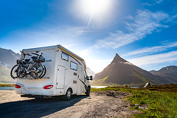Image showing Family vacation travel RV, holiday trip in motorhome
