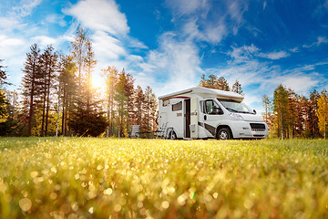 Image showing Family vacation travel RV, holiday trip in motorhome