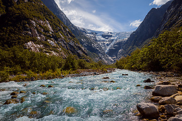 Image showing Beautiful Nature Norway Glacier Kjenndalsbreen.