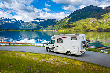 Image showing Family vacation travel RV, holiday trip in motorhome