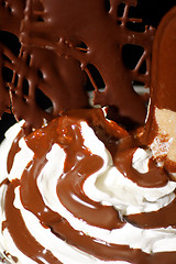 Image showing close up of delicious chocolate dessert