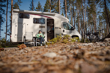 Image showing Family vacation travel RV, holiday trip in motorhome