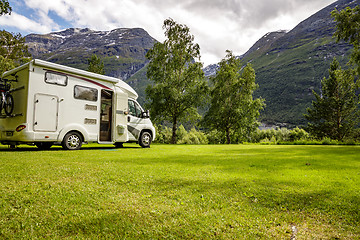 Image showing Family vacation travel RV, holiday trip in motorhome