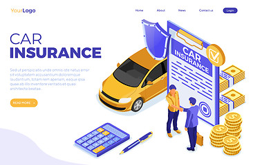 Image showing Car Insurance Isometric Concept