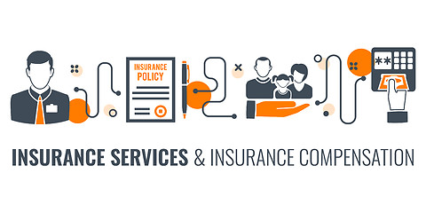 Image showing Insurance Services Process Infographics