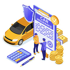 Image showing Car Insurance Isometric Concept