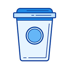 Image showing Coffee to go line icon.