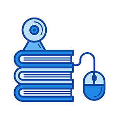 Image showing Distance learning line icon.