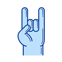 Image showing Rock and roll hand line icon.