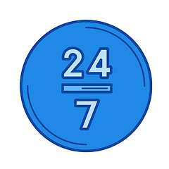 Image showing Twenty four hours line icon.