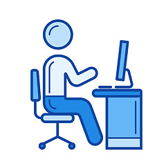 Image showing Office worker line icon.