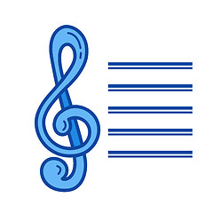 Image showing Treble staff line icon.