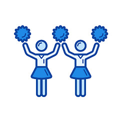 Image showing Cheerleading line icon.